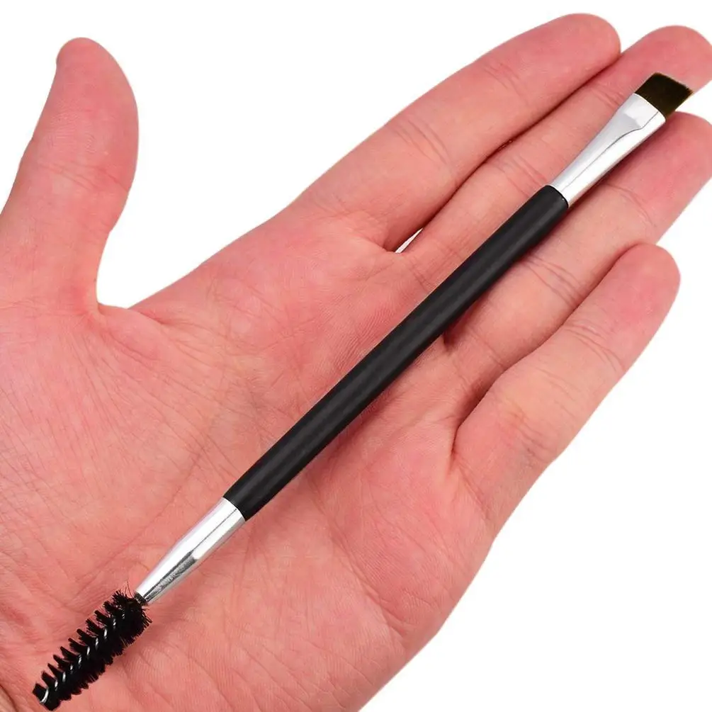 Double Ended Eyebrow Brush Private Label Makeup Eyelash Brush Cosmetic Angled Eye Brow Brush