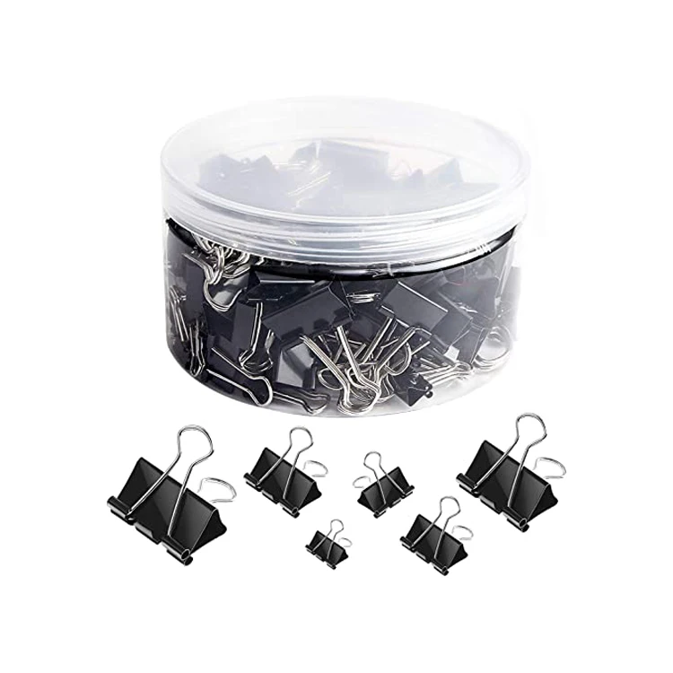 Binder Clips Paper Clamps Custom Assorted Sizes Black Medium Small Mini Binder Clips