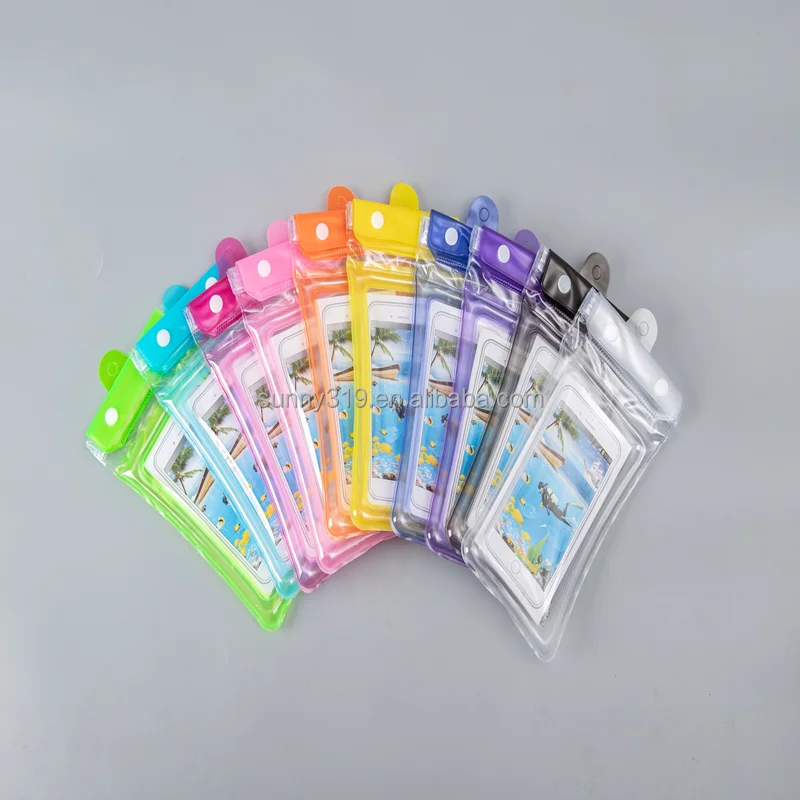 Ipx7 Custom Wholesale Waterproof Cell Phone Cover Dry Bags Side Around With Air Can Touch Screen Can Take Photo