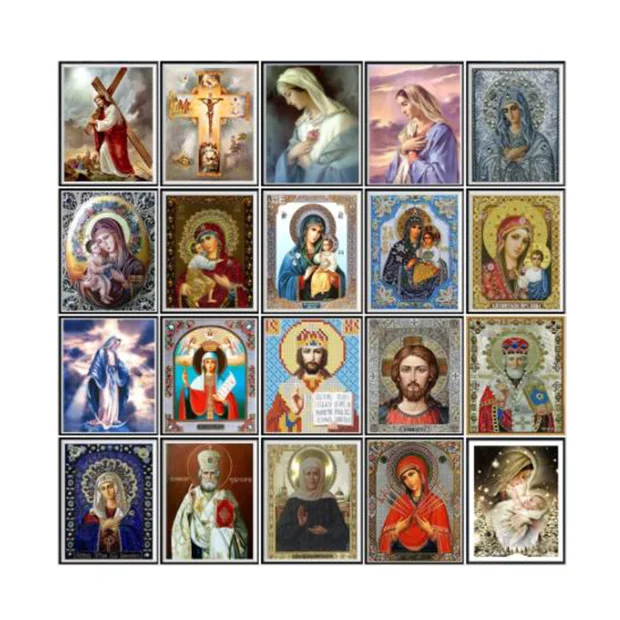 Алмазная 5D Вышивка «сделай сам» картина с кристаллами полное круглое сверло религиозная Мадонна квадратная украшение для дома рождественский