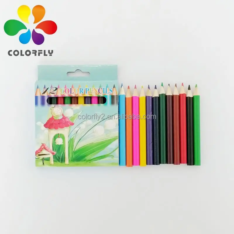 Mini Wood Colored Pencils 12 Colors School Colored Pencils For Kids