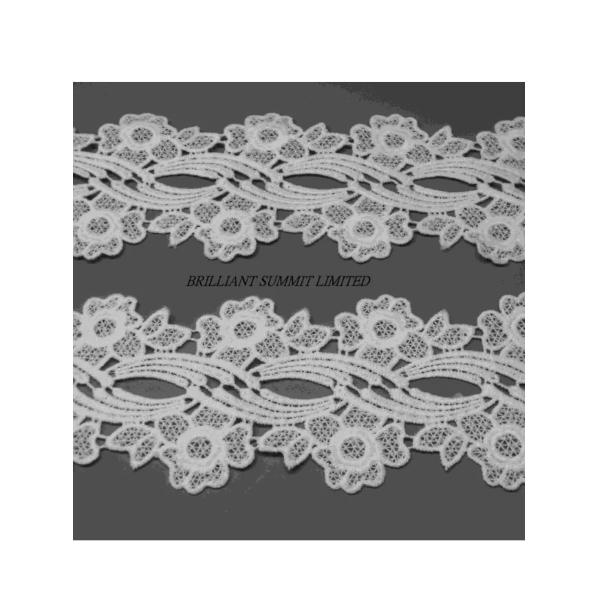 Factory direct sales Embroidered Lace Fabric White Flower Dress Lace Fabric