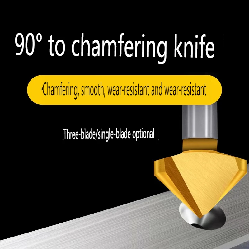 4PCS Countersink Chamfer Deburring Tool Set, High Speed Steel Hole Deburring Tool, Metal Wood Drill Bits for Wood