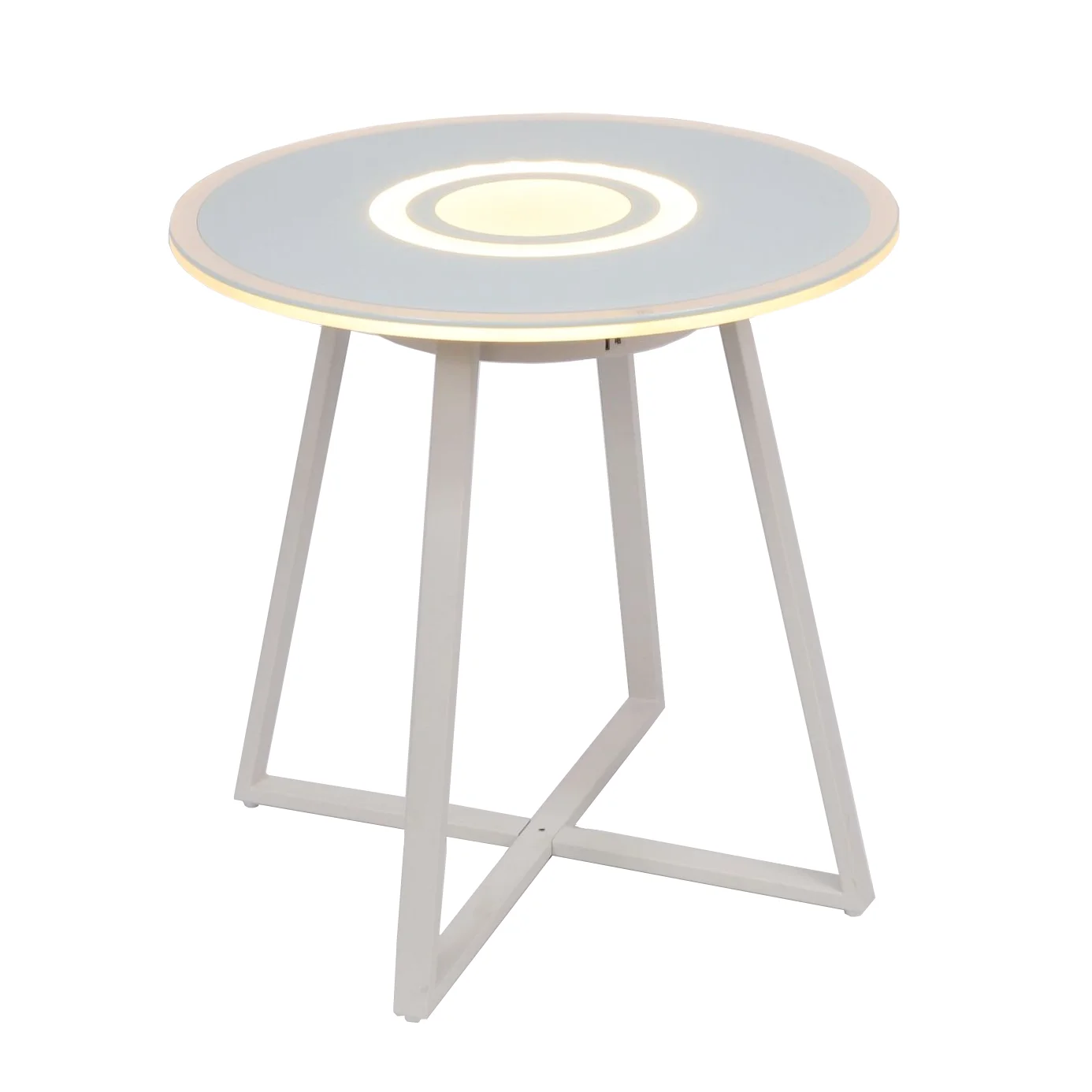  Touch Screen Smart Coffee Table with LED Lights Tempered Glass Top HiFi Music Sided for Living Room Apartment Party