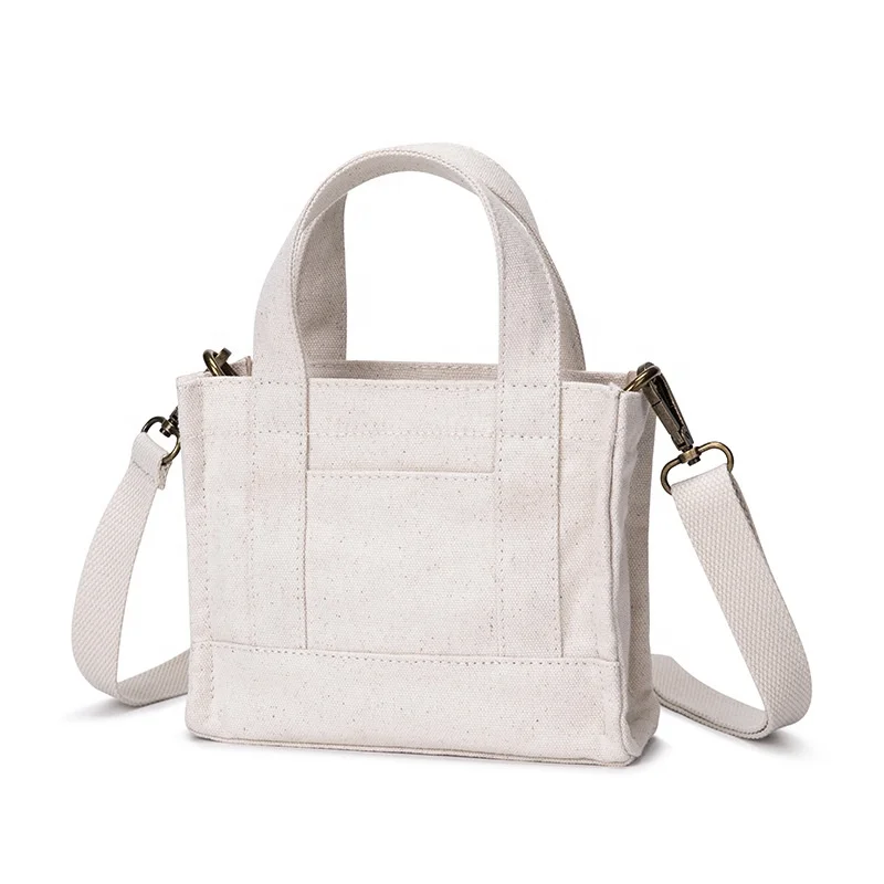 2020 Wholesale Designer Small Custom Eco Cotton Canvas Logo Printing Sling Bags Beach Shopping Tote Bag Canvas Cotton Bag