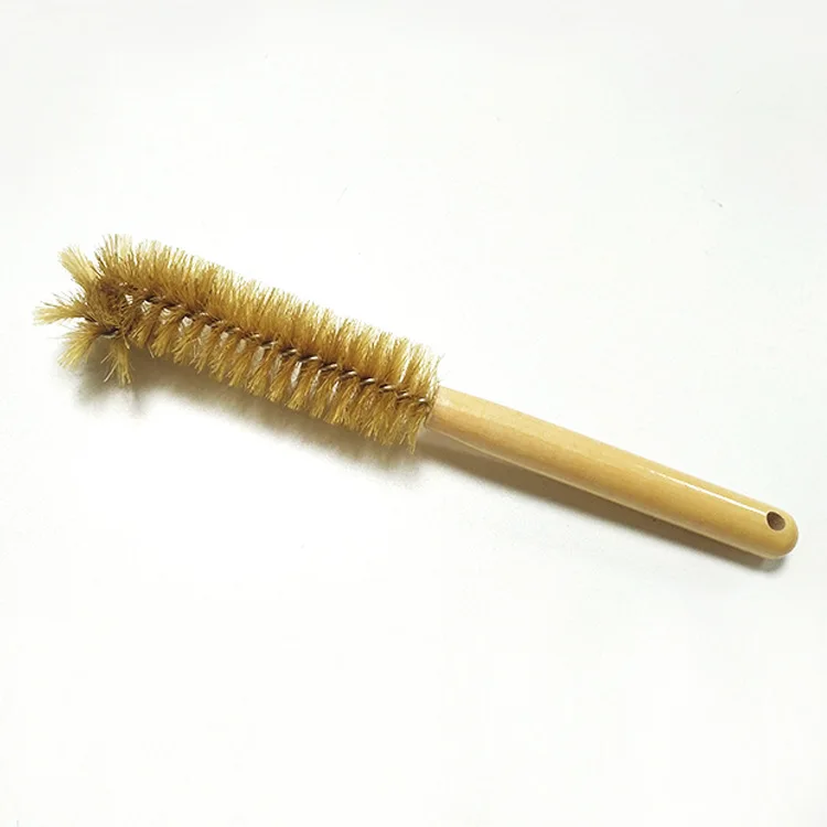 Factory direct sales wholesales bottle brush Kitchen Brush wooden handle   pig bristles bottle Cleaning Brush