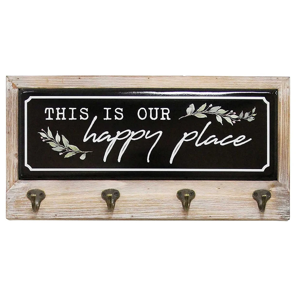 Rustic Chalkboard Style Coat Hook Rack Multi Color