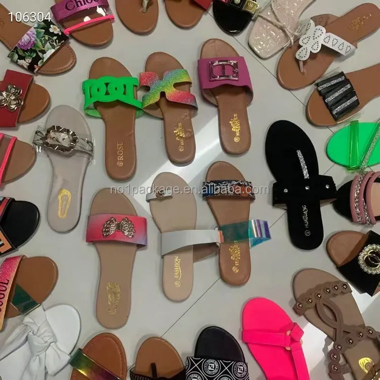 0.69 Dollar Model YH-KM001 Popular Hot China Wholesale Cheaper Price Different Slippers Shoes For Ladies