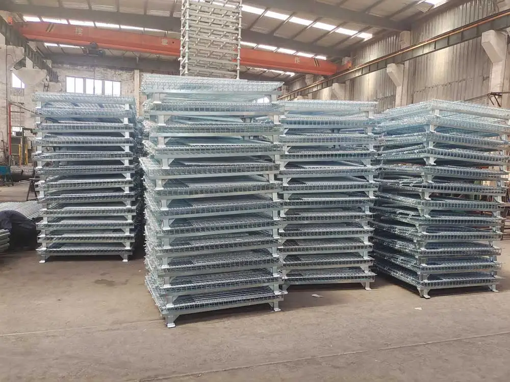 4 Sided Logistics  Pallet Industrial Cage wire mesh roll trolley container Cargo & Storage Equipment