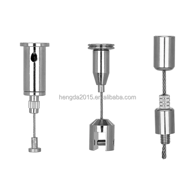 Factory cheap price lighting hardware kits steel wire ceiling panel hanging wire rope gripper