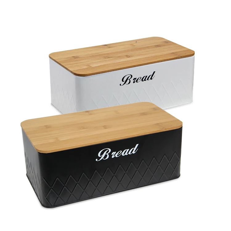 5 PCS Bamboo Lid Bread Bin Set Biscuit Coffee Tea Sugar Canister Sets Container Food Storage Box Bread Bin For Kitchen