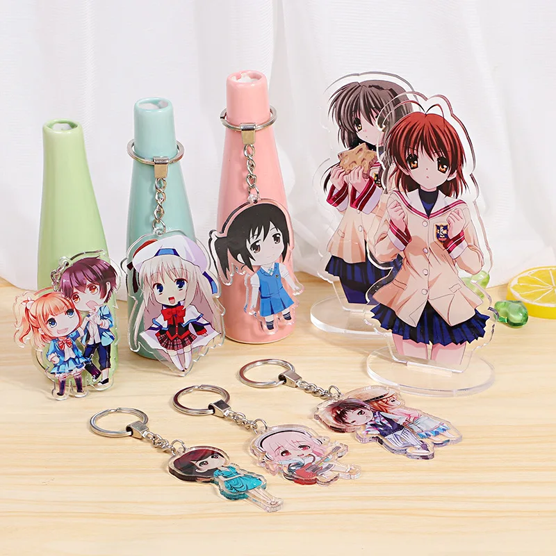 Wholesale personalized cute designers custom Epoxy keychains cartoon anime rainbow custom acrylic plastic keychain clear custom