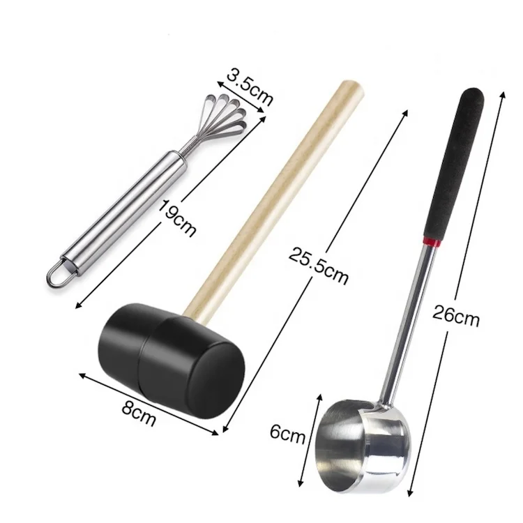 Stainless Steel Coconut Opener Tool Set 3pcs SW-KG710B