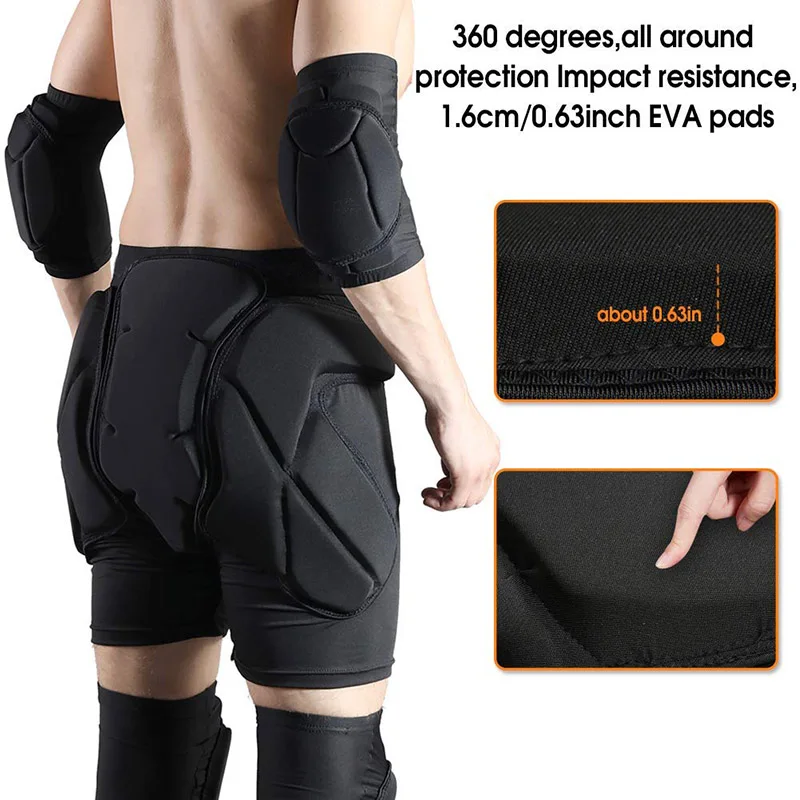 EVA Padded Compression Shorts Impact Resistance Protective Butt Padded Shorts Protection Pants for Ski Skate Snowboard Football
