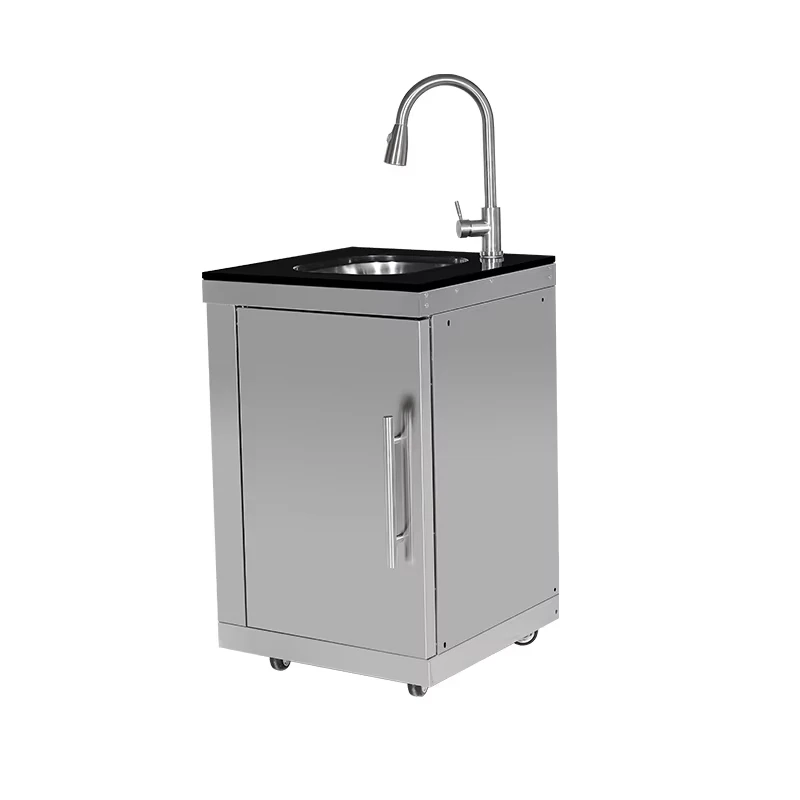 6+1 Burners Barbecue Grill With Side Burner Cabinet Modern Integral Modular Outdoor Kitchen Stainless Steel BBQ Grills Cabinets