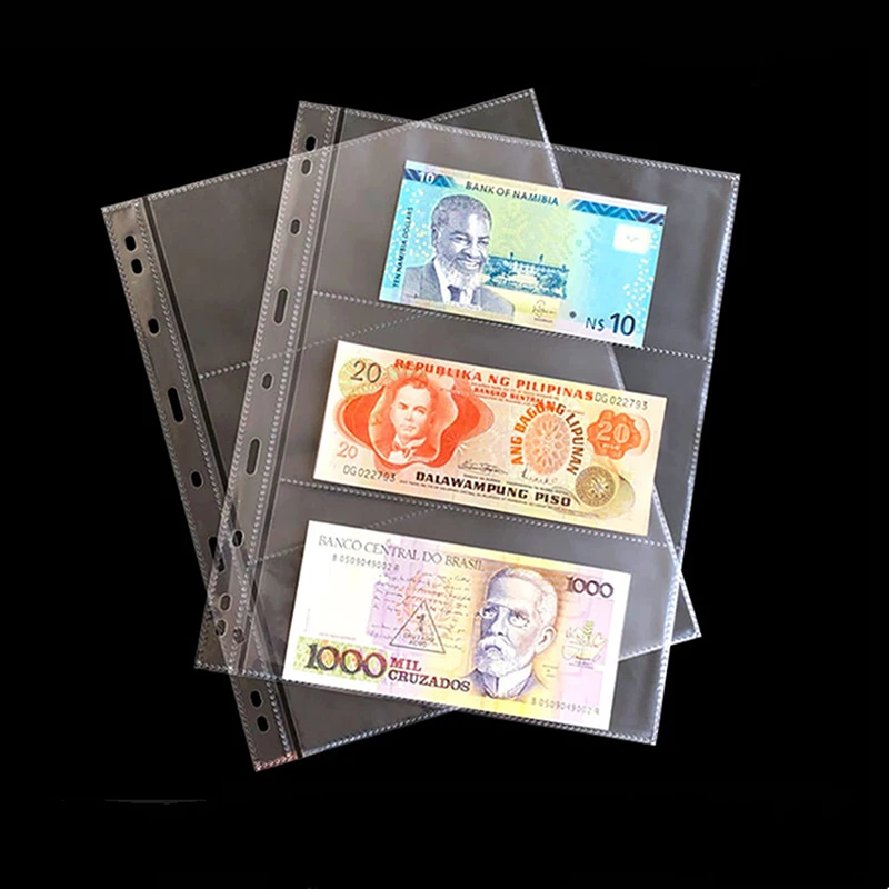 Оптовая продажа индивидуальные 3 карманные держатели для купюр банкнот долларов сменные
