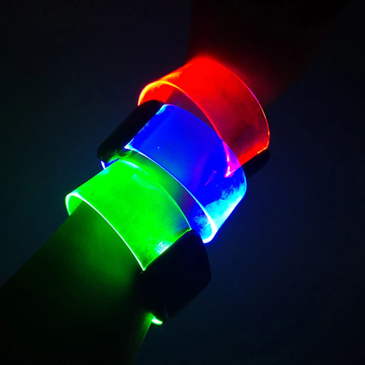 Customized Logo Engraved TPU Music Activated Led Rave Bracelet with Magnetic