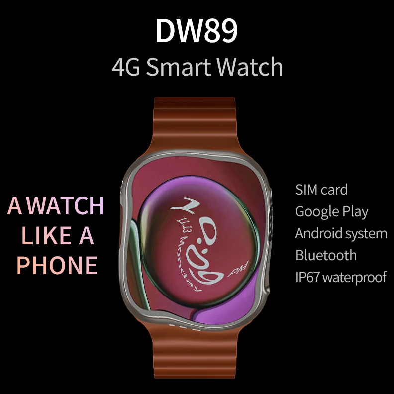 Смарт-часы DW88Ultra 4G RAM Wi-Fi GPS сеть 1 + 16 ГБ 2 4 64 Android Series 8 DW88 ультра умные часы