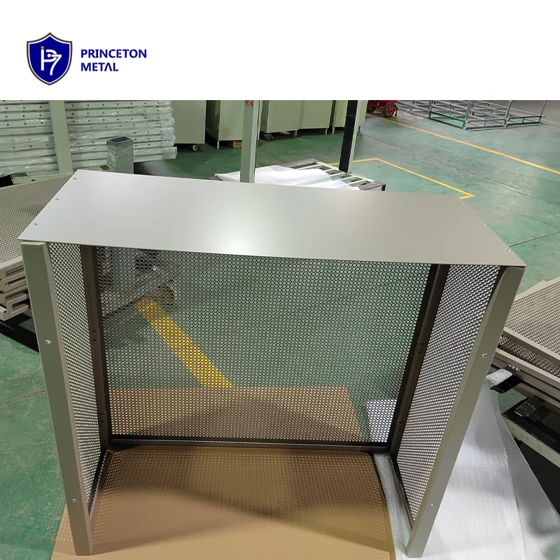 Metal privacy wall outdoor decorative protecting hood black aluminum Laser cut screen air conditioner cover