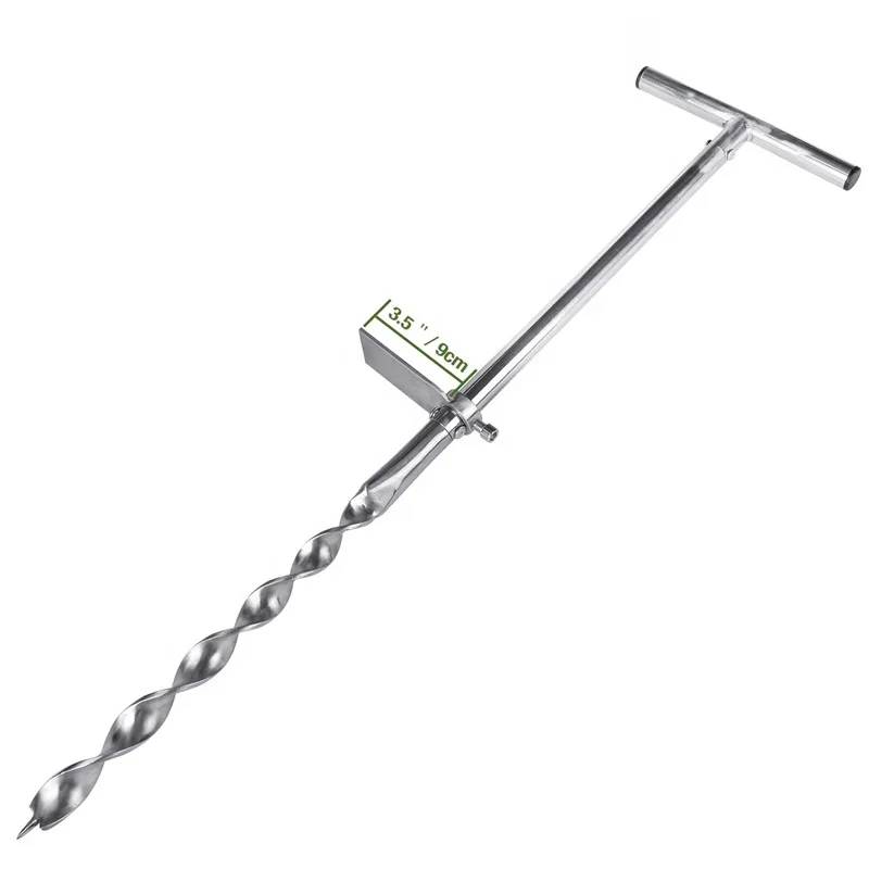 Auger Soil Sampler Probe with with Foot Pedal Stainless Steel Soil Test Tool Equipment  for plant Care lawn garden farm