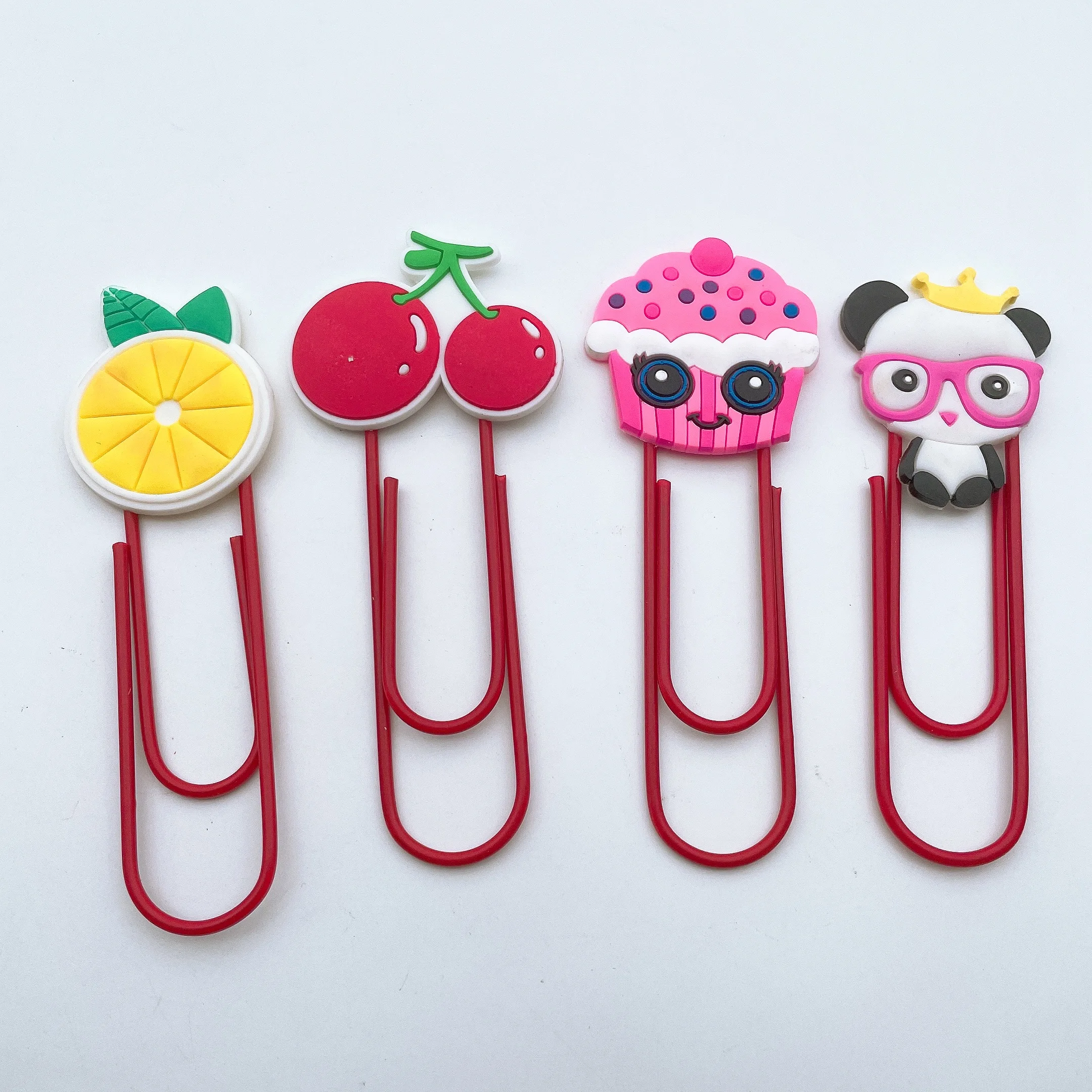 Cartoon Animal Fruit Paper Clip 3D PVC Customized Book Marks