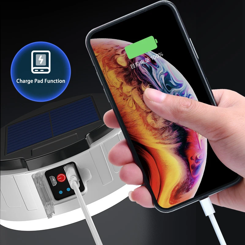 Светодиодный фонарь на солнечной батарее с USB-зарядкой и пультом