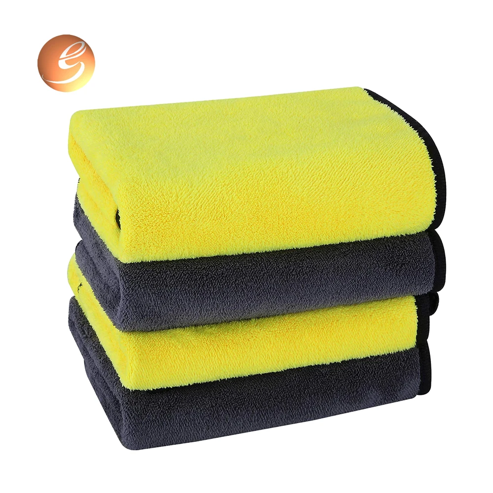 Custom China Thickened Coral Velvet Two Color Double Sided Scratch Free Microfiber Car Cleaning Towels