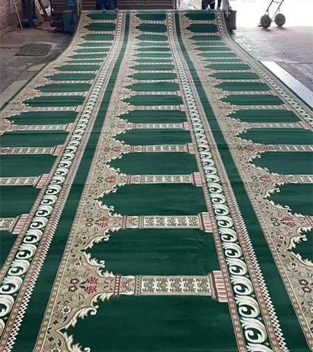 Muslim Wall To Wall Prayer Carpet Roll Nylon Printed Islamic Mosque Wilton Hallway Carpet
