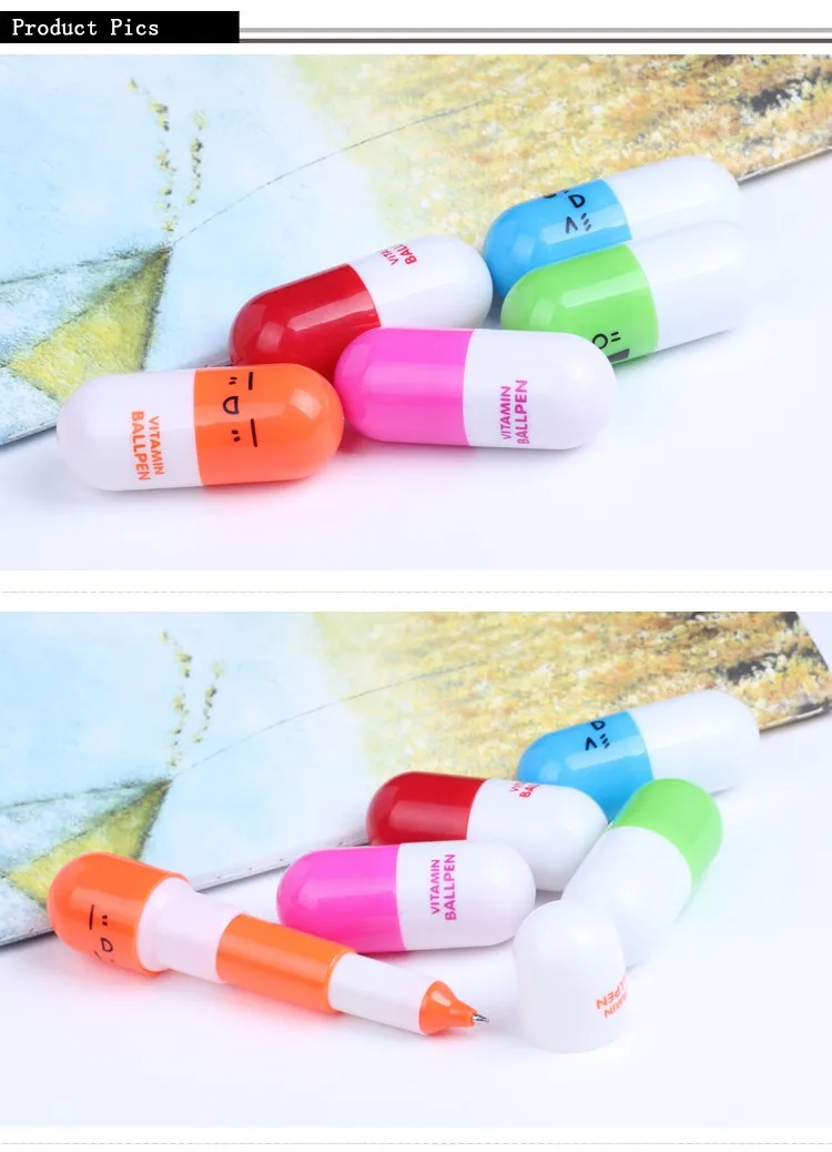 Mini lovely capsule pen with low price cute capsule vitamin ball pen