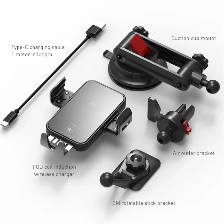 15W Induction Coil Super Capacitor Car Bracket Wireless Charger