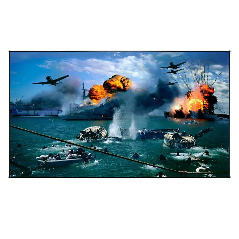 
100inch 16:9 long throw ALR home theater black diamond projector screen fixed frame projection screen 