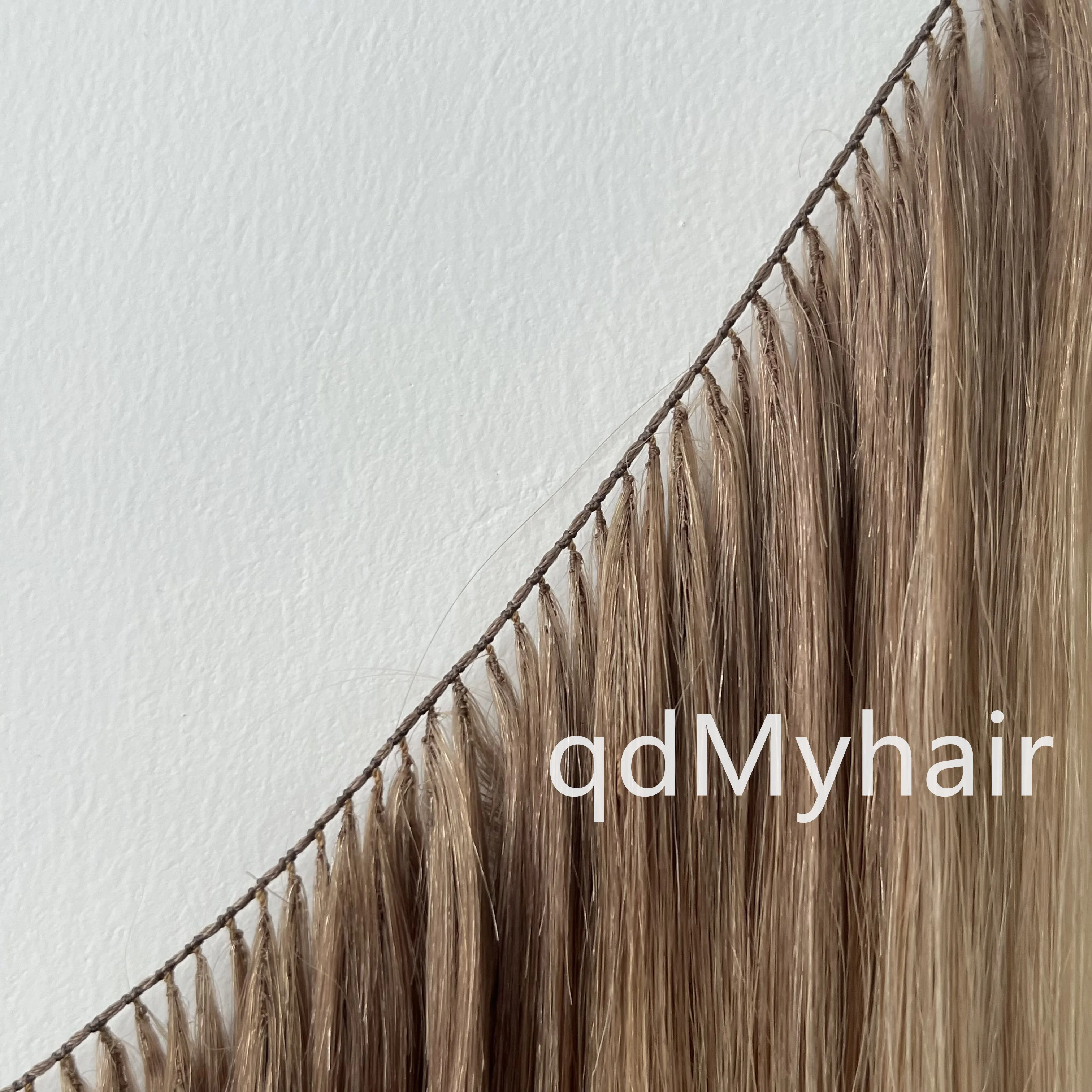 Pure Handmade 100% Virgin Unprocessed Human Hair Feathers Line Remi Tip Hair Extensions Curly