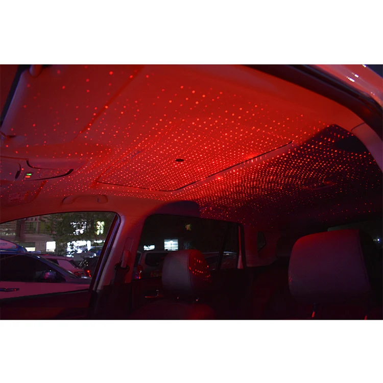 5V Car Lighting Interior Decoration Auto Atmosphere LED Projector Decorative Ambient Flashing Starry Sky Star Light with USB