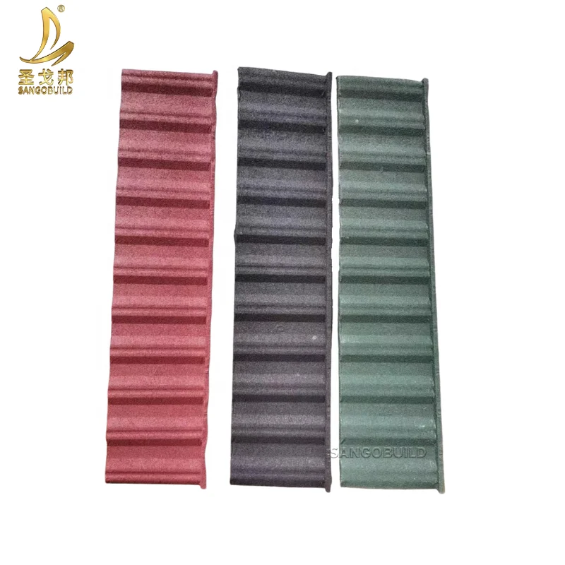 Sangobuild  Elite style long size Stone Coated Metal Roof Tiles for African Markets 0.35mme Building Material Roofing Tiles