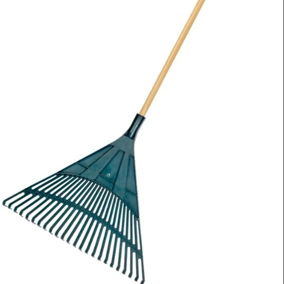 
Heavy Duty Plastic Gardning Clean Leaf Tools Rake With Wood Handle 