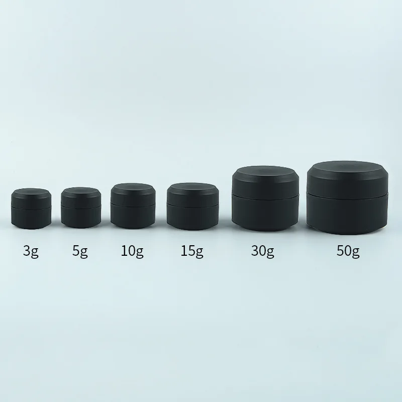 Black 3g 5g 10g 15g 30g 50g Small PP Cosmetic round cream container