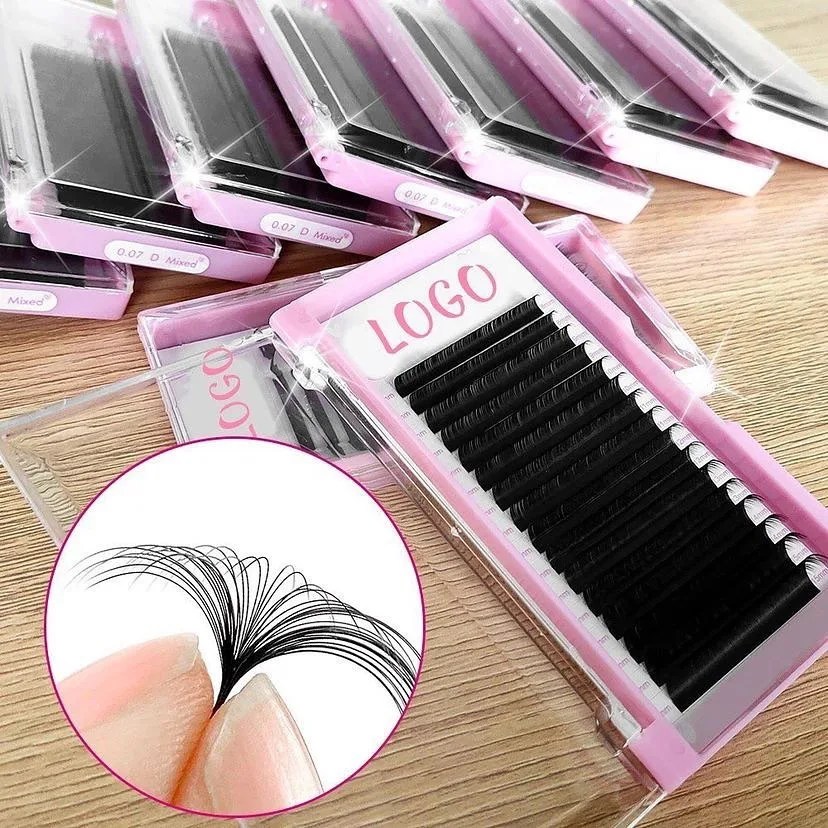 Hot Sale 8-14mm C Curl W Lashes Manufacturer Supply 0.07mm W Curl Eyelashes W Shape Lash