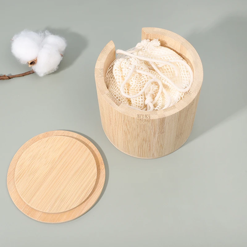 Reusable Bamboo Cotton Makeup Remover Pads with Bamboo box