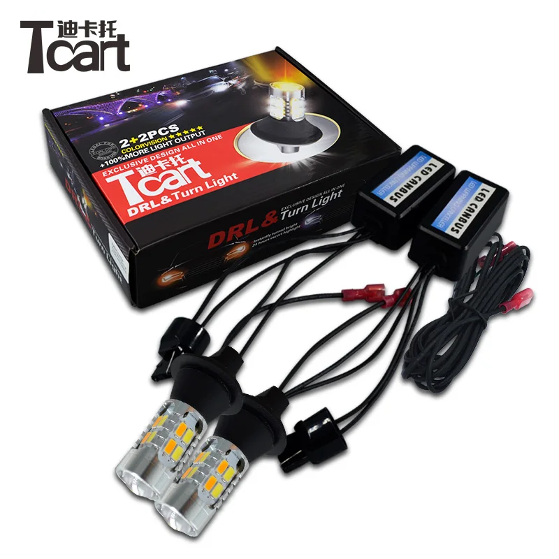 Светодиодные дневные ходовые огни Tcart 12 В 5730 20smd 7440 WY21W все в