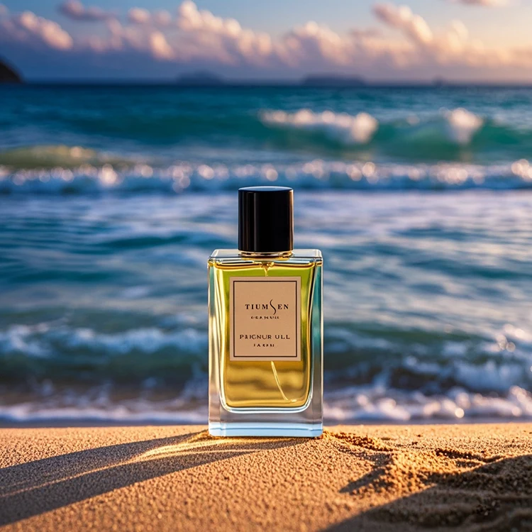 Manufacture Cosmetic Luxury Round Transparent Empty Glass Crimp Perfume Bottle 30ml 50ml 100ml With Black Lid