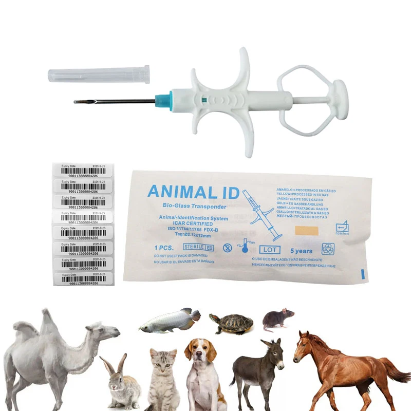 2.12x12mm 1.4x8mm ICAR bird Pets rfid pigeon ring dog microchip for animals microchip syringe implant gun