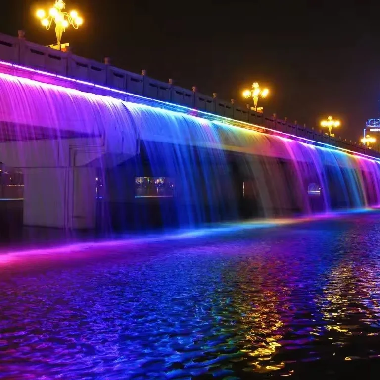 Color Changing Computer Control Waterfall Fountain Digital Water Curtain