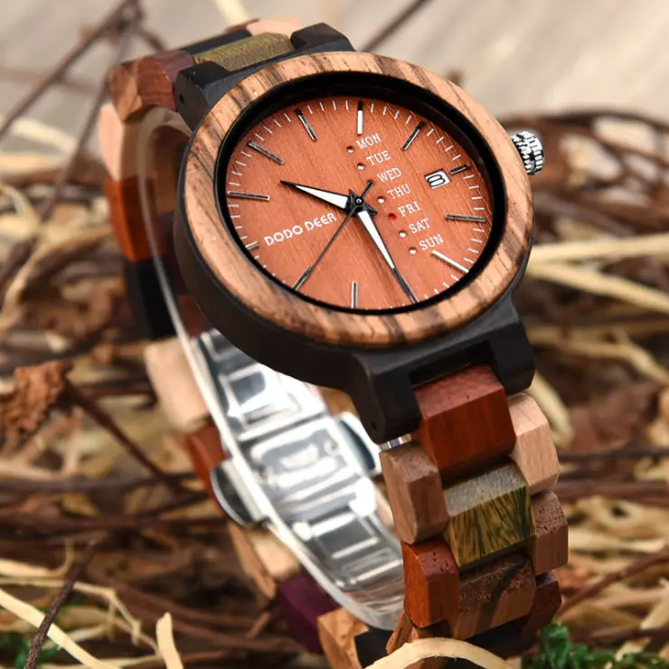Newest Wooden Women Watch lovers Japanese movement Custom Brand Logo Men Wristwatch