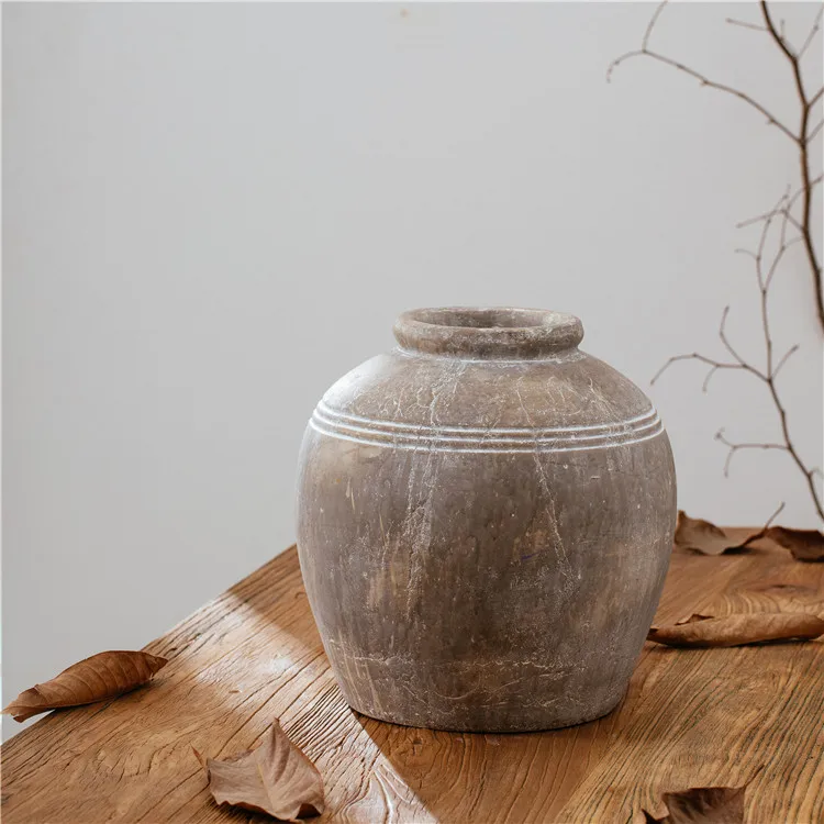 Пасторальное украшение ручной работы круглая Терракотовая банка с узким горлышком коричневая Ваза оптовая продажа ваза для цветов дома