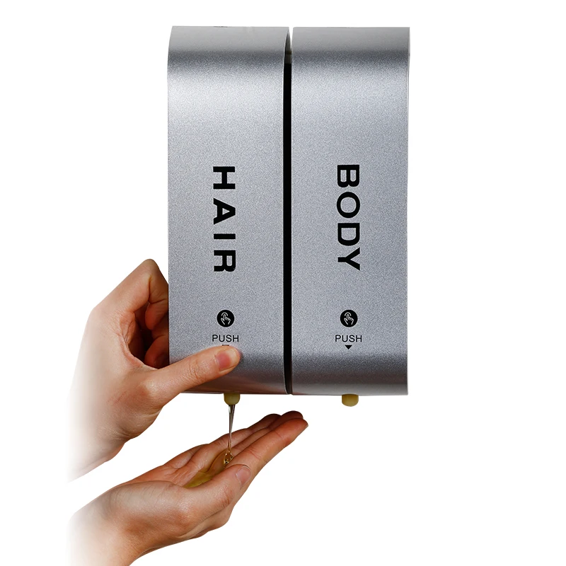 ABS plastic white black silver 300mL hotel manual soap dispenser single double wall-mounted