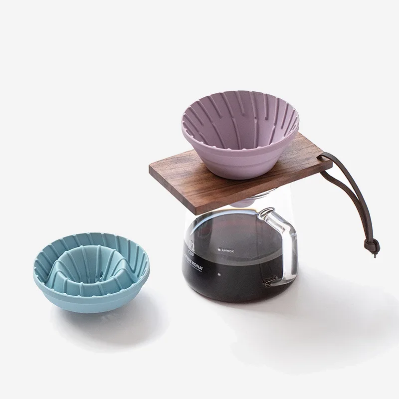 Factory Directly Low Price Reusable Foldable Cone Filter Holder Cold Brew Drip Collapsible Pour Over Silicone Coffee Dripper