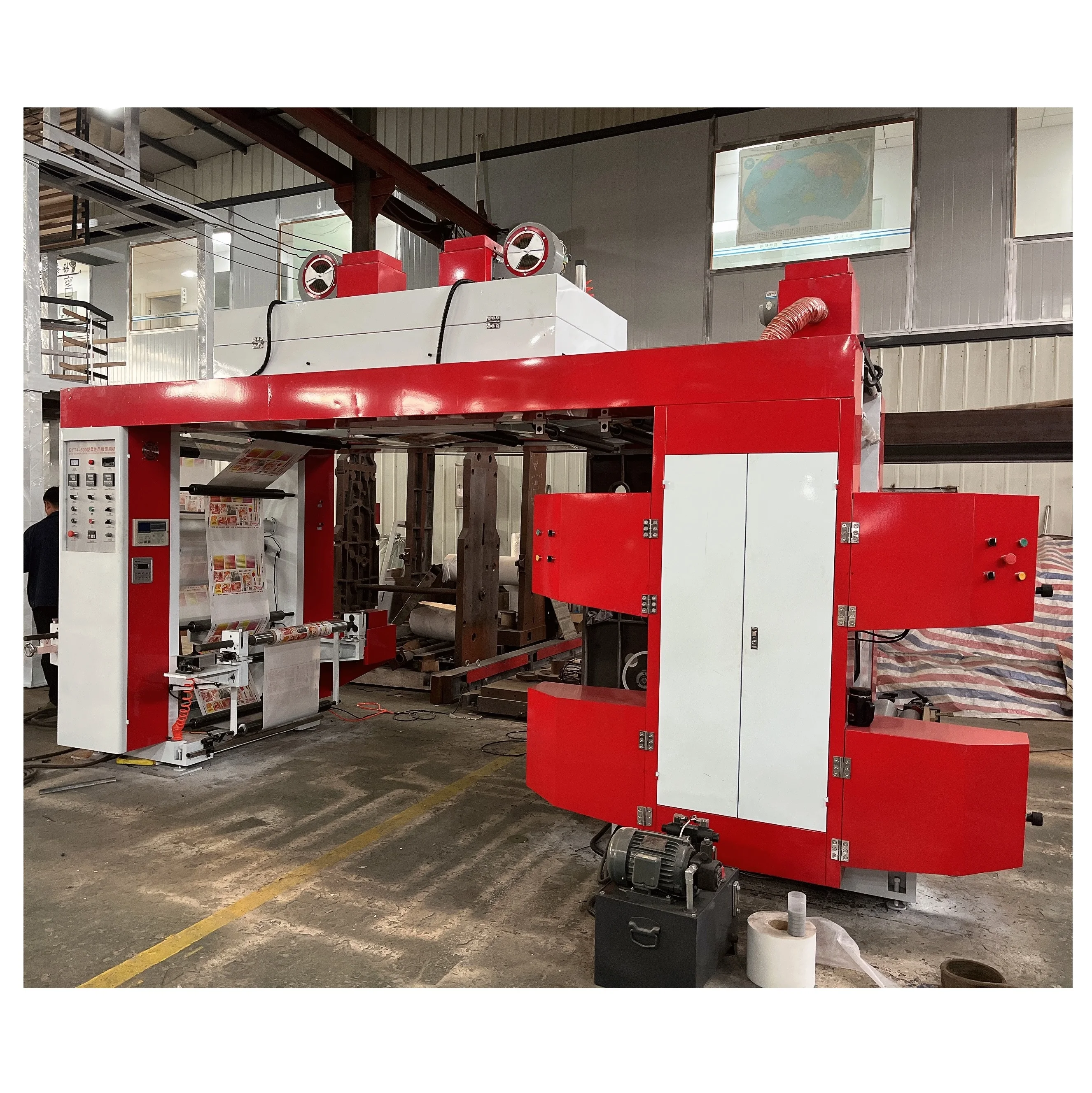 High Speed 90m/Min 4 Color Flexo Plastic Bag Printing Machine Multi-purpose PE PP OPP BOPP Film Shirt Printer