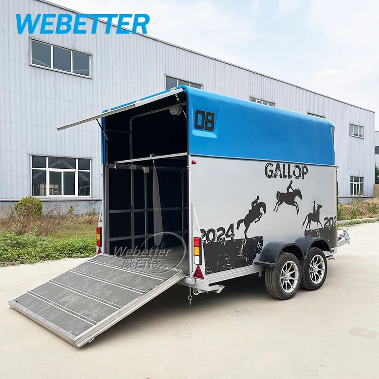 WEBETTER American Miniature Horse Trailer Transport Travelling 2 Horse Float Trailer For Sale