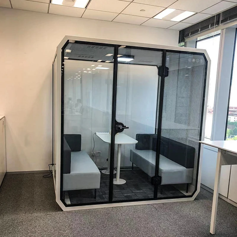 Office Phone Booth Acoustic Cabine Noise Reduction Private Work Pod Easy Assemble For Public Privacy Meeting transparent pods