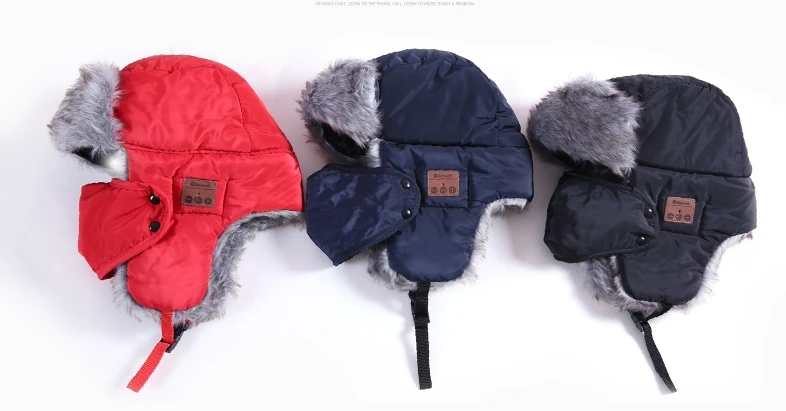 Creatway winter music hat wireless trooper hat support phone call hat Hands free Headset Music Fur Earflap